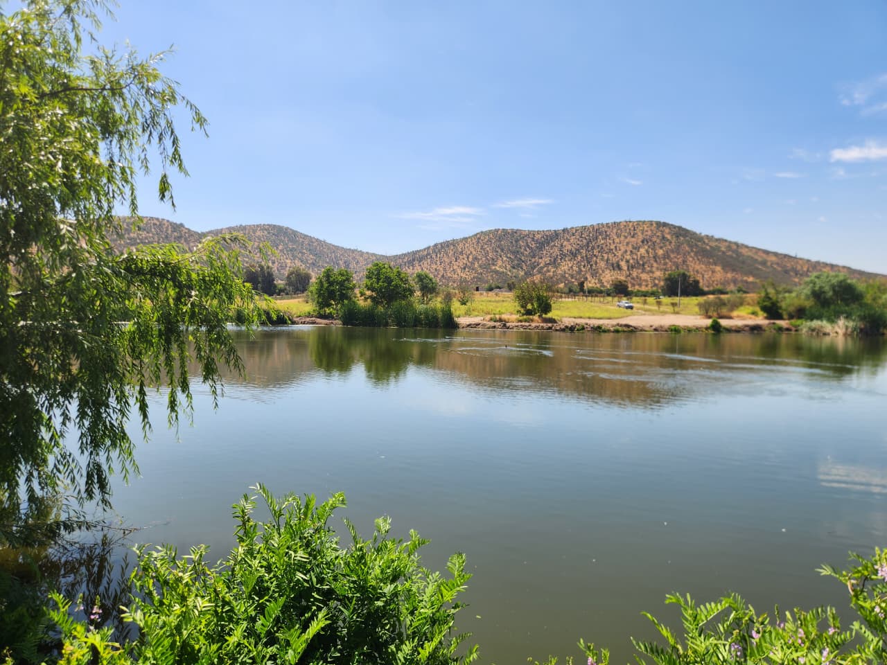 Laguna con montañas